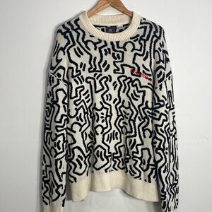 H&M & Keith Haring Jacquard Knit Sweater Medium